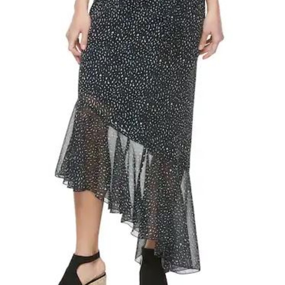 Juniors' Jolie Vie Print Asymmetrical Skirt